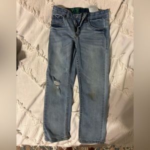 Light color distressed jeans